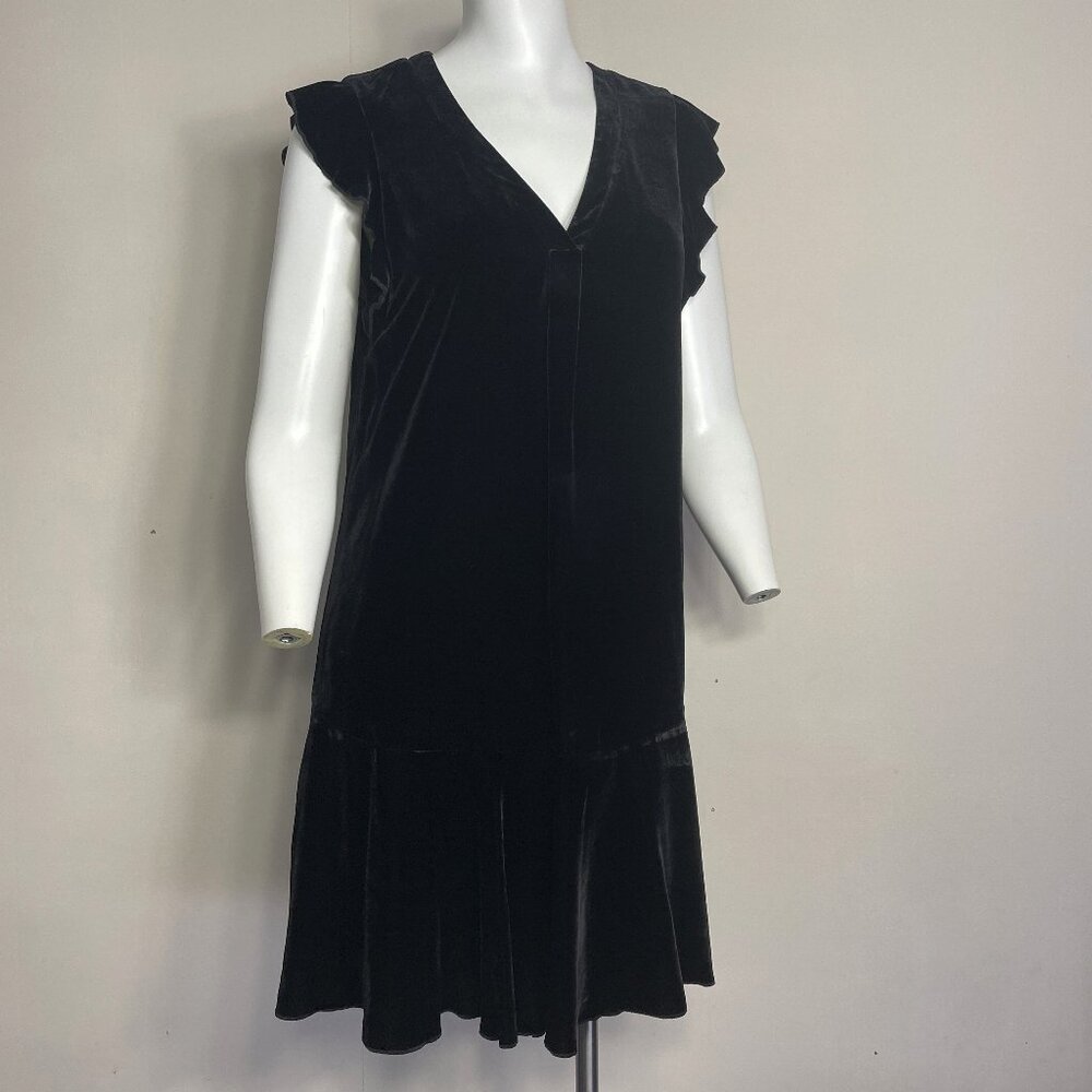 Joie Velvet Mini Dress Small Black Silk Blend Lined Party Cocktail Whimsigoth